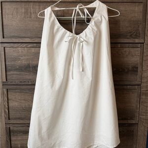 Wild Fable White Halter A-Line Poplin Mini Dress